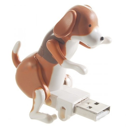 USB antistresový pes (hnedo biely)