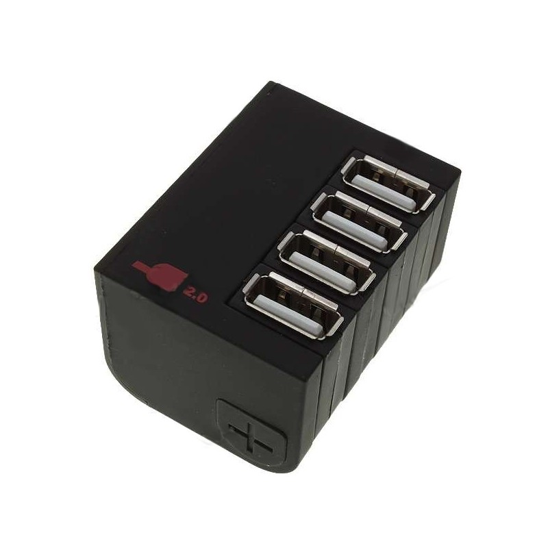 Otočný USB Hub 2.0 - čierny Otočný USB Hub 2.0 - čierny