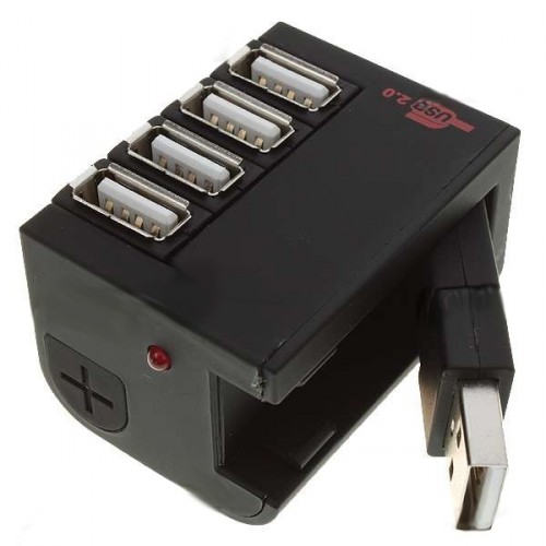 Otočný USB Hub 2.0 - čierny