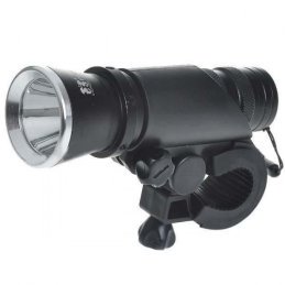 3W 60-Lumenové 2-módové predné biele svetlo na bicykel - čierno strieborné