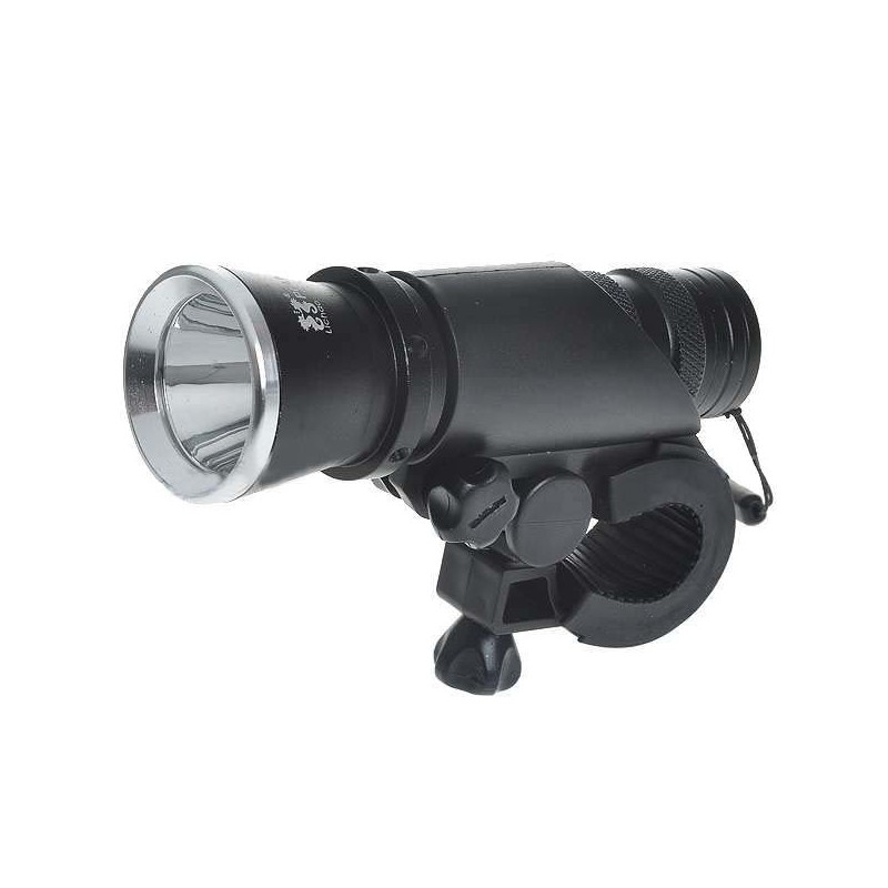 3W 60-Lumenové 2-módové predné biele svetlo na bicykel - čierno strieborné