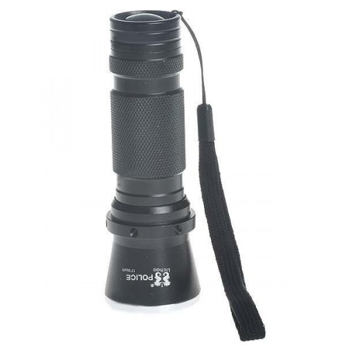 3W 60-Lumenové 2-módové predné biele svetlo na bicykel - čierno strieborné