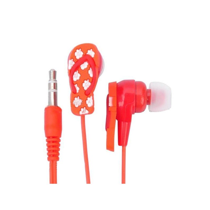 Štýlové slúchadlá v tvare papučky červené