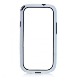 Ochranný rám silikón+plast pre Samsung i9300 Galaxy S III čierno-biely