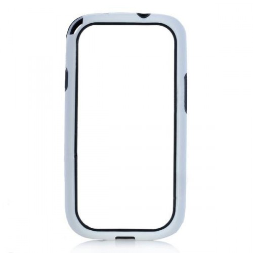 Ochranný rám silikón+plast pre Samsung i9300 Galaxy S III čierno-biely