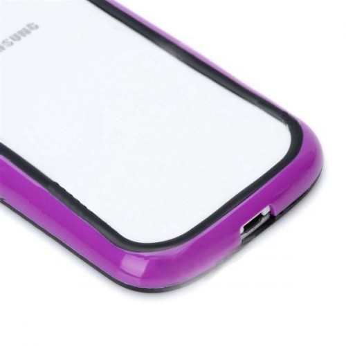 Ochranný rám silikón+plast pre Samsung i9300 Galaxy S III čierno-fialový