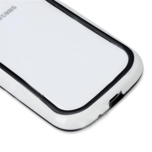 Ochranný rám silikón+plast pre Samsung i9300 Galaxy S III čierno-biely