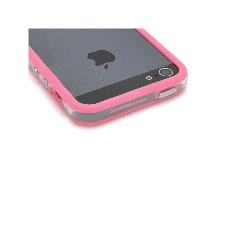 Ochranný silikónový rám pre iPhone 5 - tmavo ružová