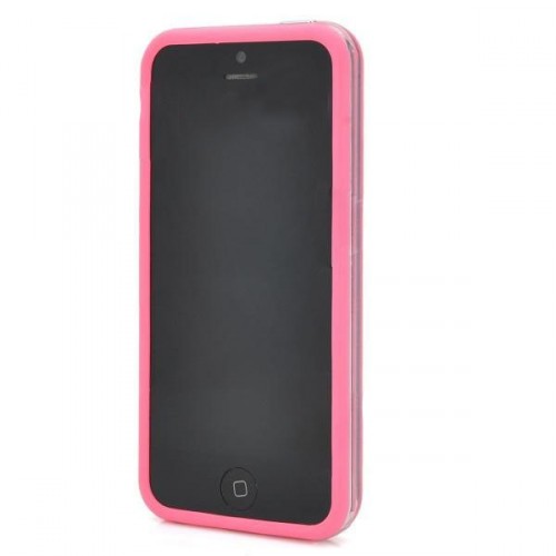 Ochranný silikónový rám pre iPhone 5 - tmavo ružová