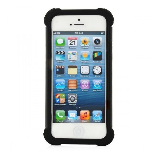 Ochranné púzdro silikón/plast pre iPhone 5 čierne