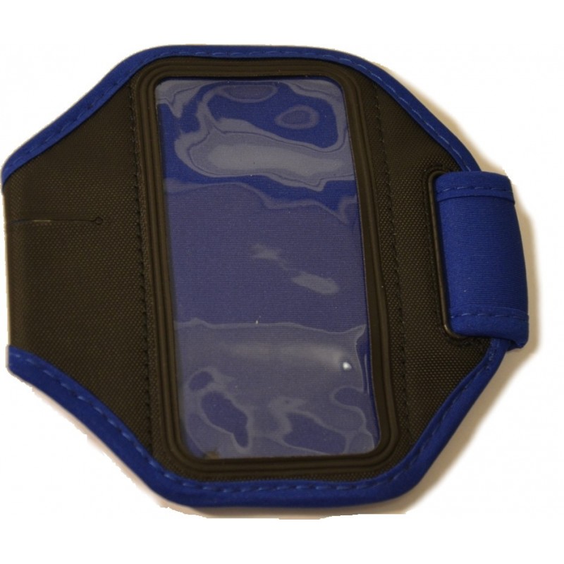 Modré športové púzdro na ruku pre iPhone 5 / iPhone 4 4S s dierou na slúchadlá