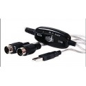 USB na MIDI kábel s 16 MIDI vstupy / výstupy (1.8-Meter)