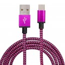Ružovo čierny kábel USB 2.0 - USB-C 3.1 1m