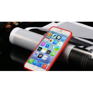 Červený silikónový zadný kryt pre iPhone 6/6S