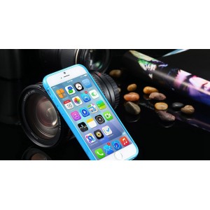 Modrý silikónový zadný kryt pre iPhone 6 Plus