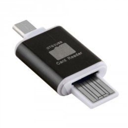 USB 2.0 OTG adaptér/čítačka microSD - čierny