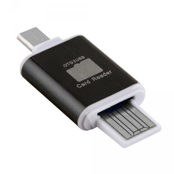 USB 2.0 OTG adaptér/čítačka microSD - čierny