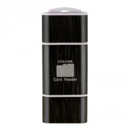 USB 2.0 OTG adaptér/čítačka microSD - čierny