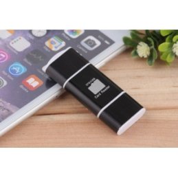 USB 2.0 OTG adaptér/čítačka microSD - čierny