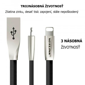 VOXLINK 3m USB / LIGHTNING oranžový kábel