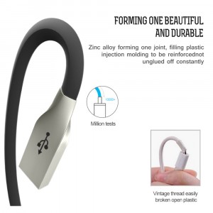 VOXLINK 3m USB / microUSB čierny odolný kábel