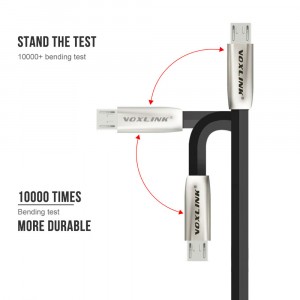 VOXLINK 3m USB / microUSB čierny odolný kábel