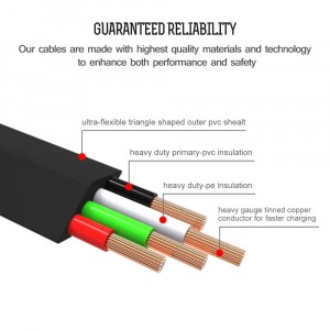 VOXLINK 3m USB / microUSB čierny odolný kábel