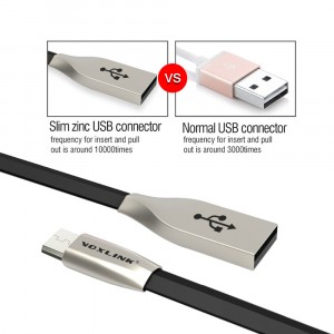 VOXLINK 3m USB / microUSB čierny odolný kábel
