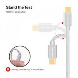 1m VOXLINK USB-C datový a nabíjací kábel s nylonovým opletením červený