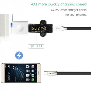 1m SUPTEC USB-C Fast Charge kábel čierny