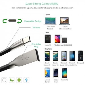 1m SUPTEC USB-C Fast Charge kábel čierny