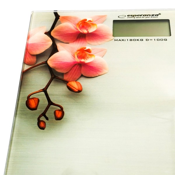 Esperanza EBS010 Orchid osobná digitálna váha vzor orchidea do 180kg/100g Esperanza EBS010 Orchid osobná digitálna váha vzor orchidea do 180kg/100g