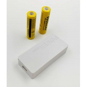 USB Power Banka na 2x 18650 batérie biela
