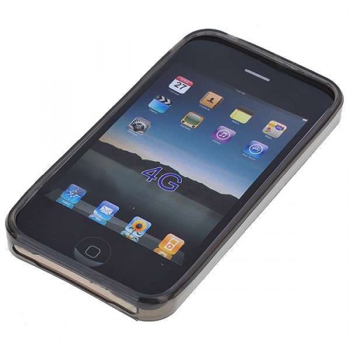 Ochranné silikónové puzdro pre Apple iPhone 4 - priesvitne čierne