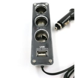 3-rozbočovač autozapalovačovej zásuvky s USB