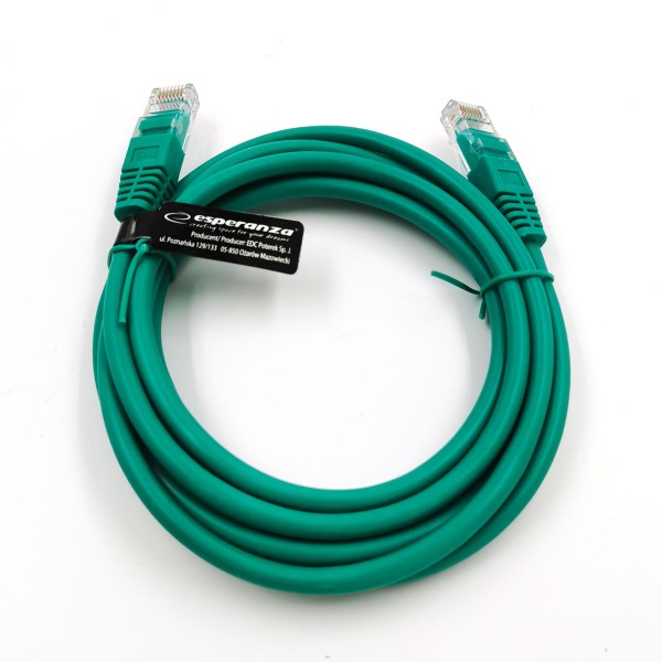 EB274G UTP CAT 5E patchcord kábel 2m zelený Esperanza EB274G UTP CAT 5E patchcord kábel 2m zelený Esperanza