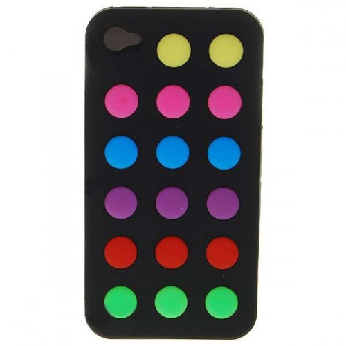 Ochranné silikónové puzdro pre iPhone 4 farebné bodky