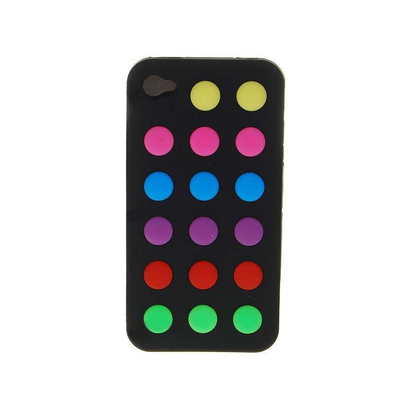 Ochranné silikónové puzdro pre iPhone 4 farebné bodky Ochranné silikónové puzdro pre iPhone 4 farebné bodky