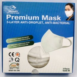 Bavlnené 3-vrstvové rúško - biele DOXIMEX (5ks/bal) M