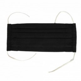 10ks/bal Bavlnené 2-vrstvové rúško čierne  s gumičkou