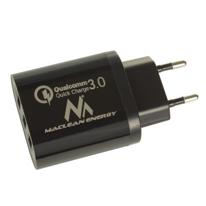 Maclean Energy nabíjačka QC 3.0  MCE479 B - čierna Qualcomm Quick Charge 3,6-6V / 3A, 6-9V / 2A, 9-12V / 1,5A