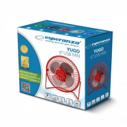 EA149R USB ventilátor Yugo červený 15cm